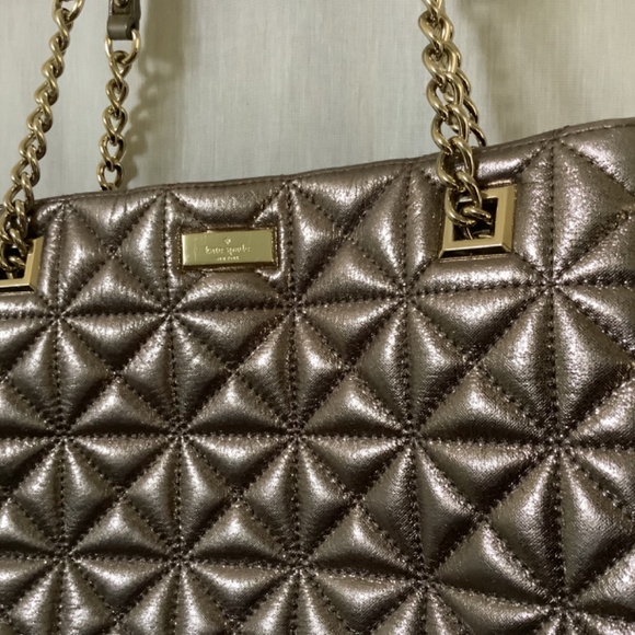 Kate Spade quilted metallic gray shoulder bag - Picture 3 of 10